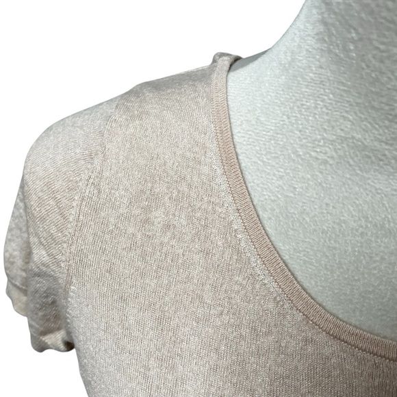 Moda International Medium (Fits like small) Light Peach Short Sleeve Sweater Bow - Picture 3 of 7